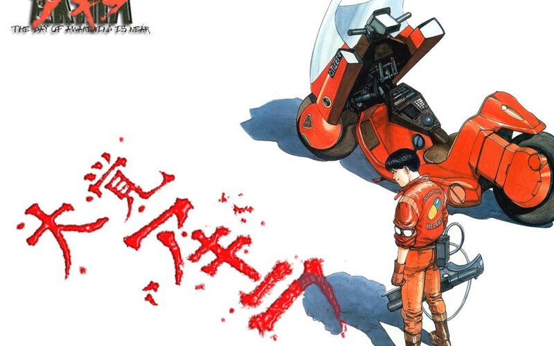 Man with Motorcycle — Red, Dramatic