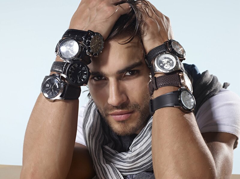 Man with Multiple Watches — White, Confident