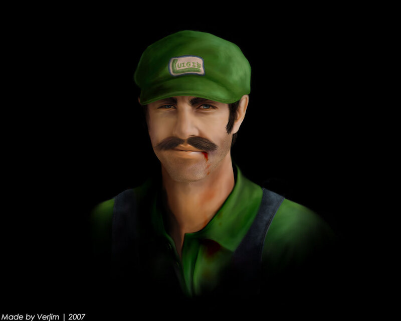 Man with Mustache and Cap — Green
