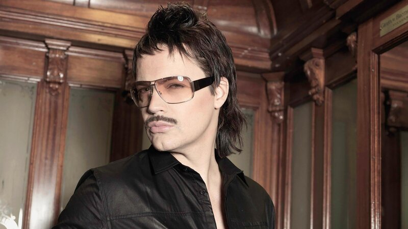 Man with Mustache and Glasses — Black