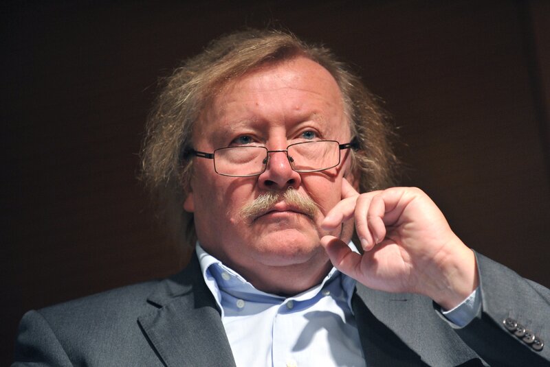 Man with Mustache and Glasses — Gray, Serious