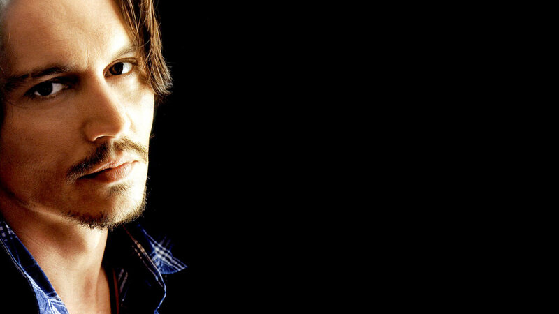 Man with Mustache — Black, Dramatic, Photograph, Plaid Shirt, Dark Background