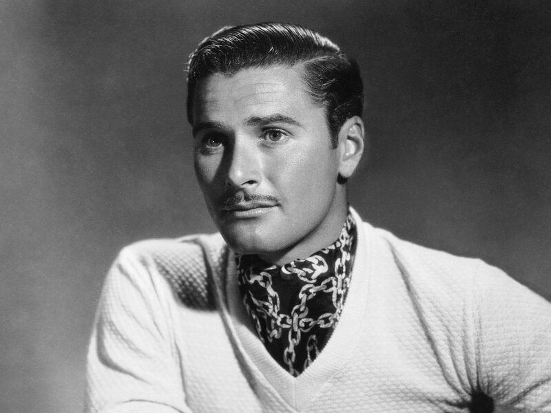 Man with Mustache — Black, Dramatic, Photograph, Sweater