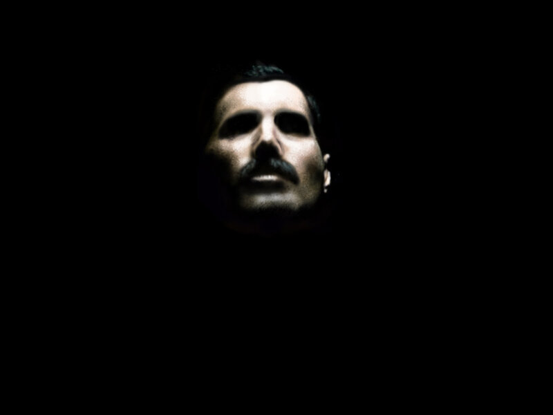 Man with Mustache — Black, Dramatic, Photograph
