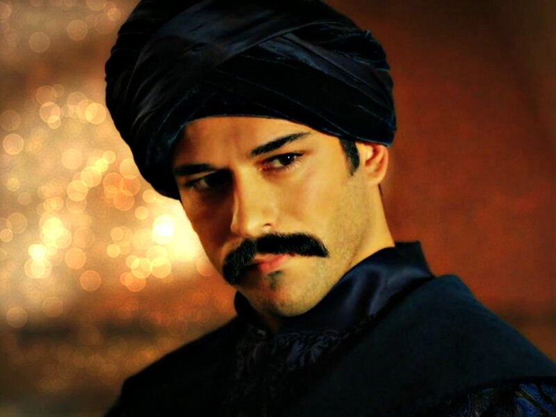Man with Mustache — Black, Dramatic, Photograph, Turban
