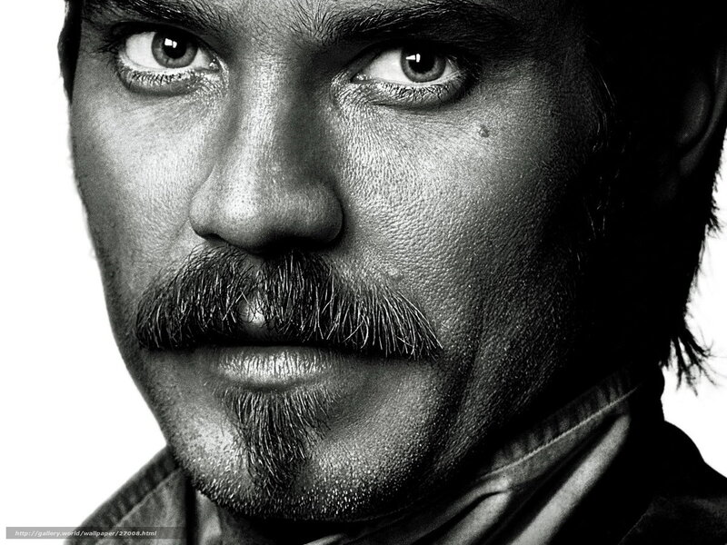 Man with Mustache — Black, Intense