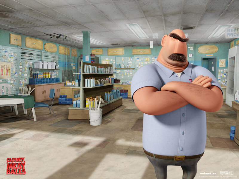 Man with Mustache in Store