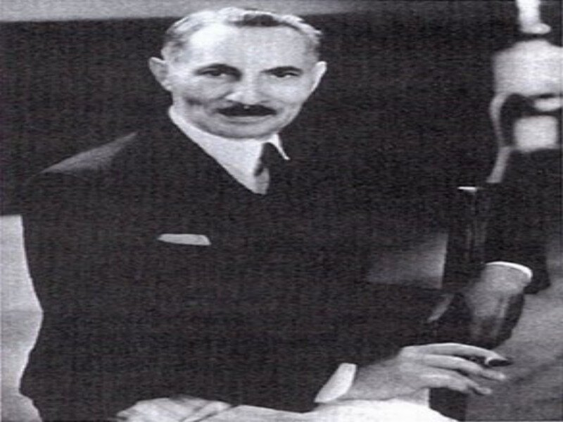 Man with Mustache in Suit — Black