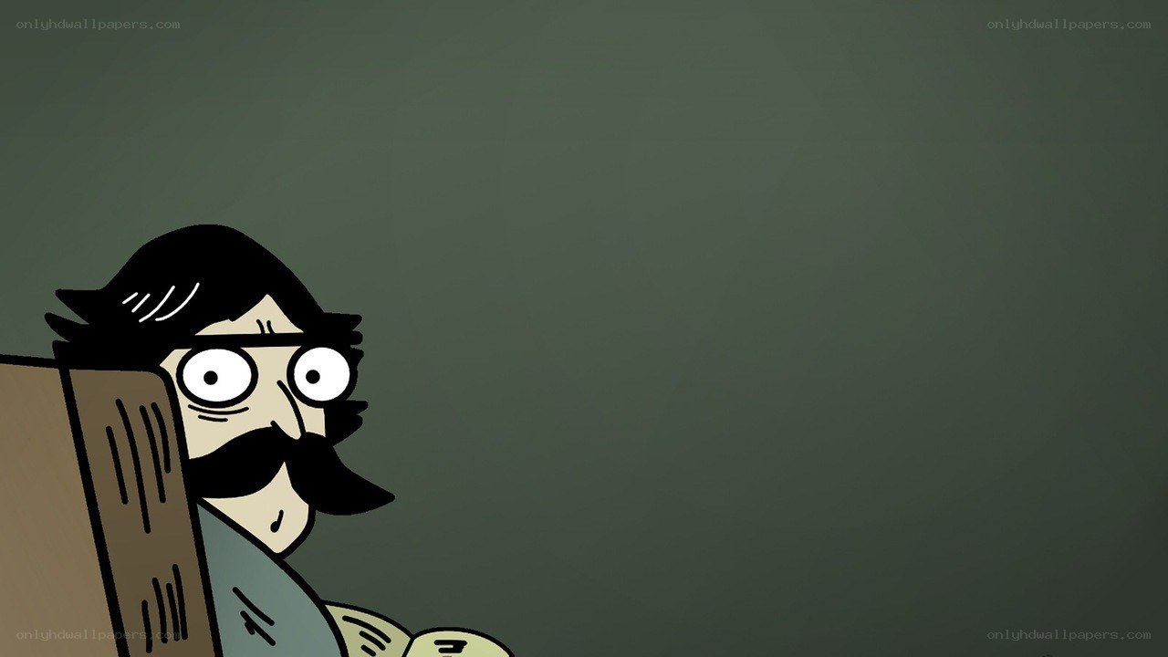 man with mustache peeking out