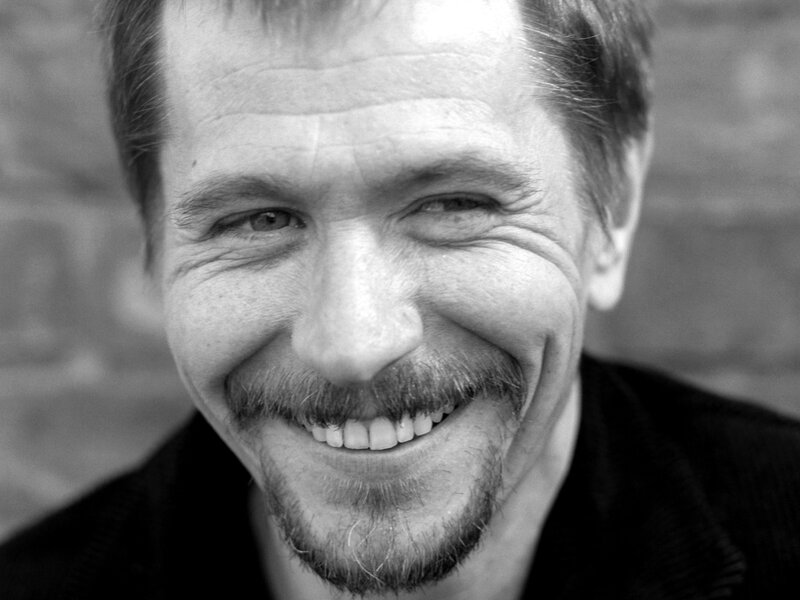 Man with Mustache Smiling — Black, Friendly