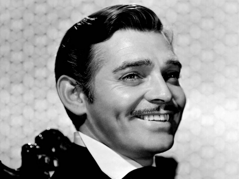 Man with Mustache Smiling — Black