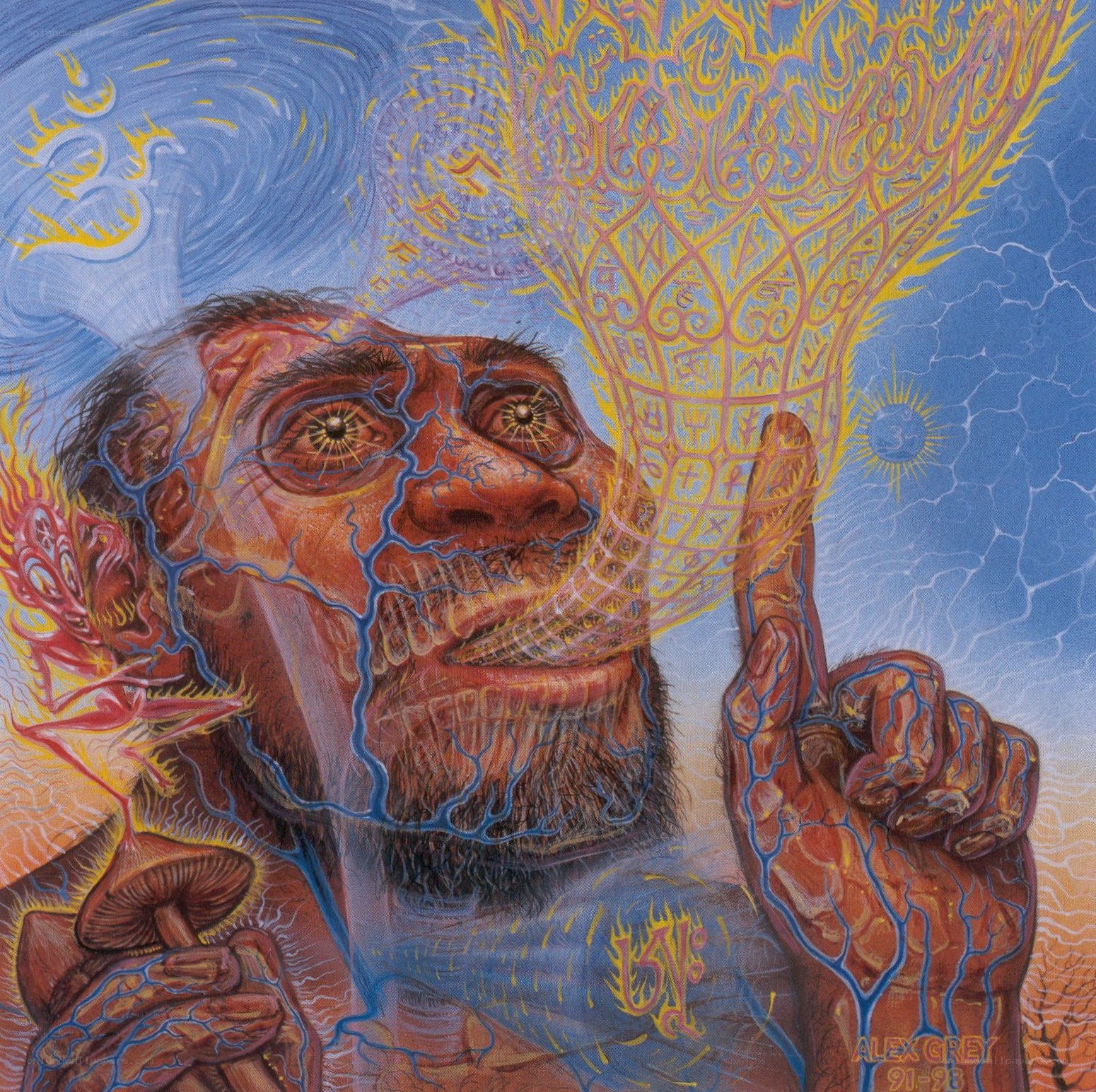man with mystical symbols