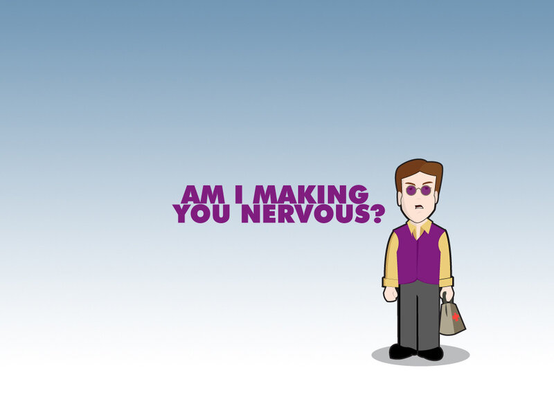 man with nervous expression