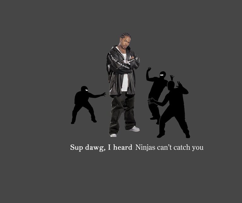 man with ninja silhouettes