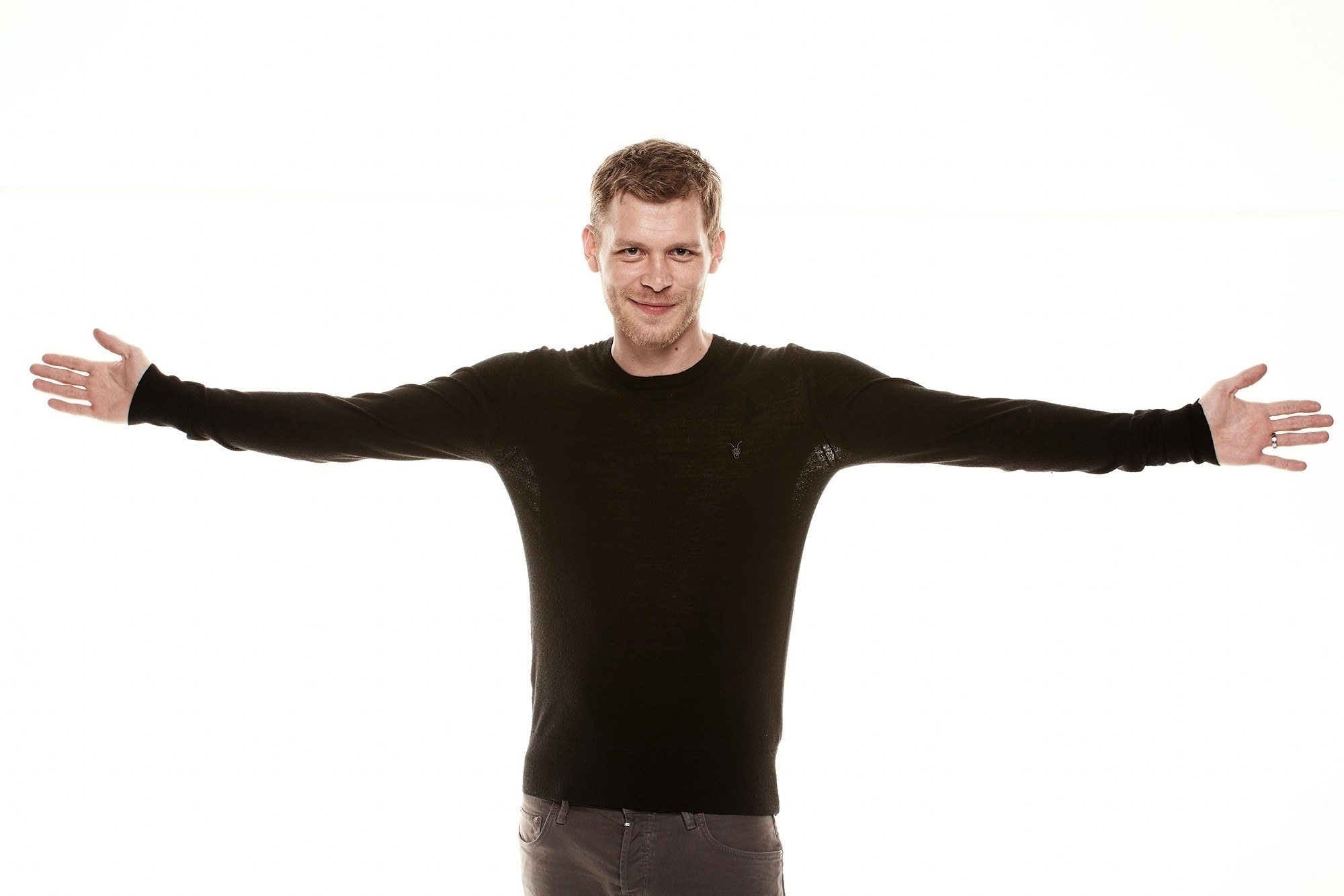 man with open arms