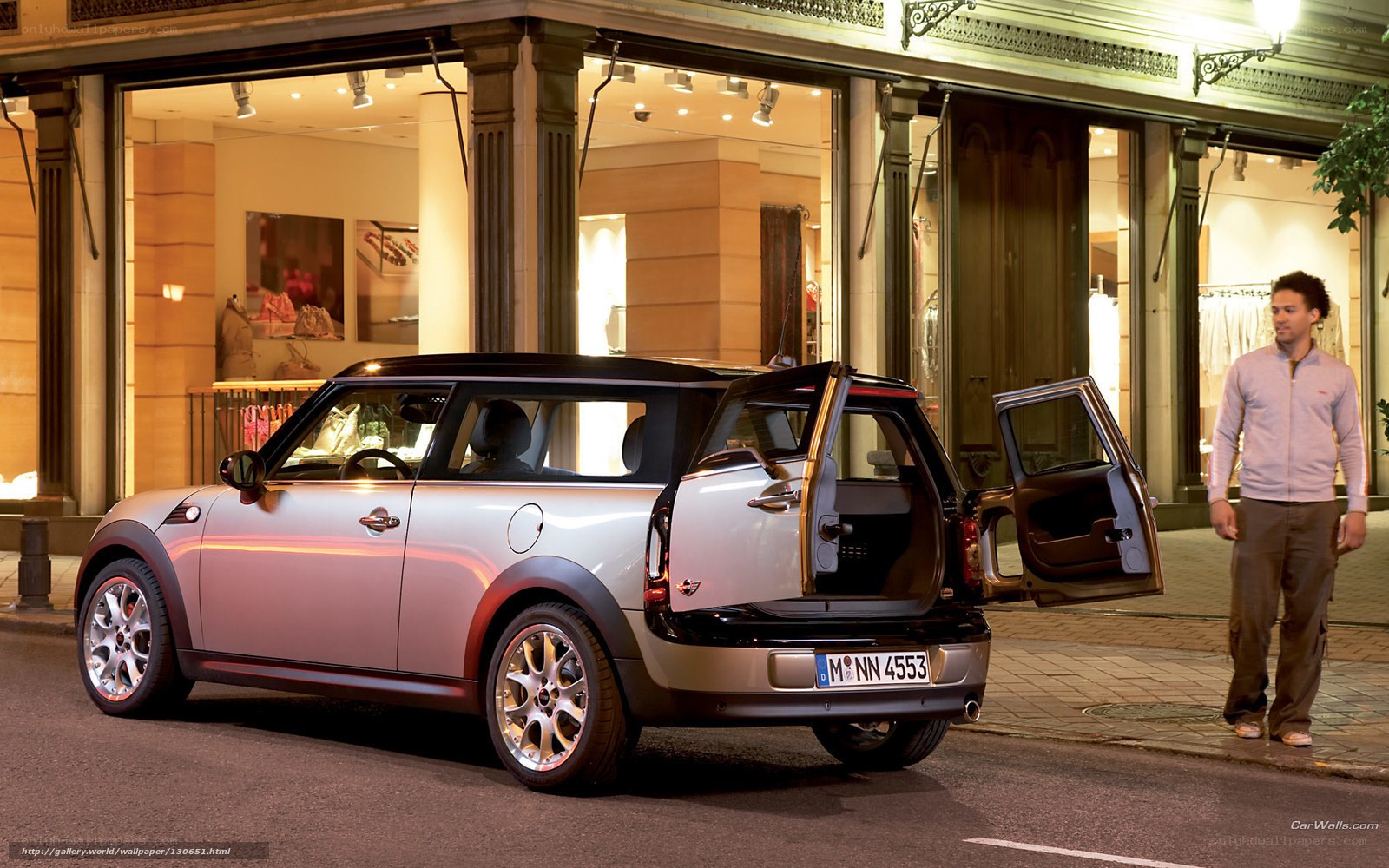 Man with open car doors