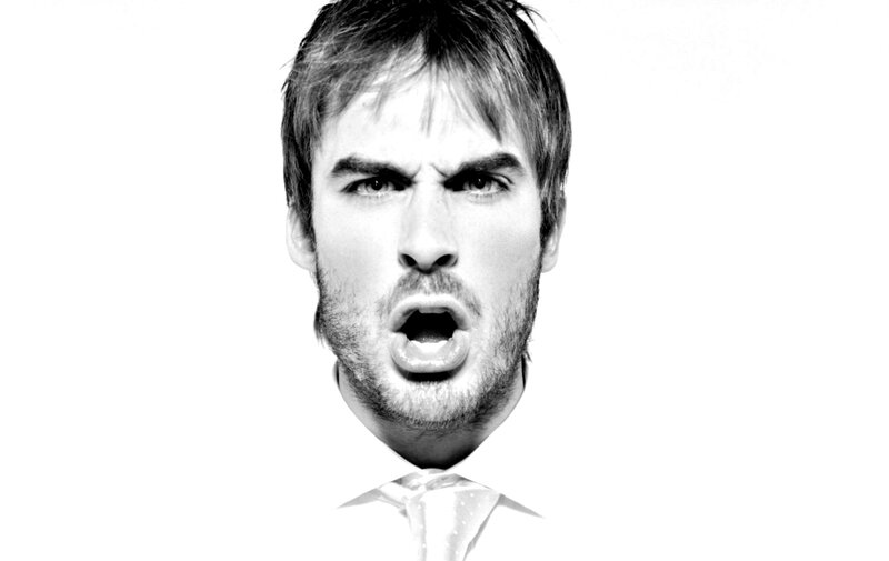 Man with Open Mouth — Black, Intense