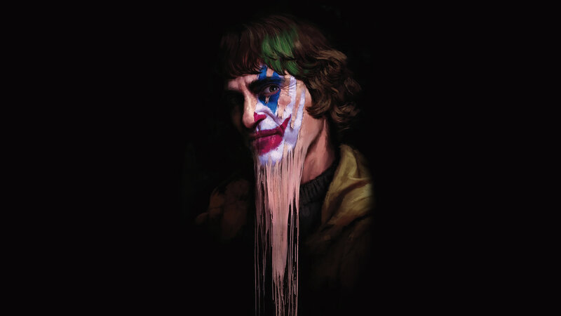 Man with Painted Face — Black, Dramatic