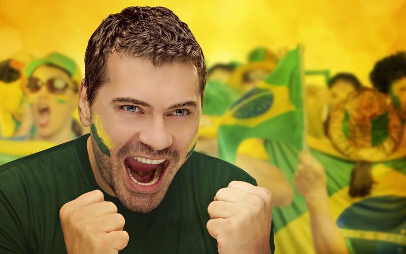 Man with Painted Face — Yellow, Energetic