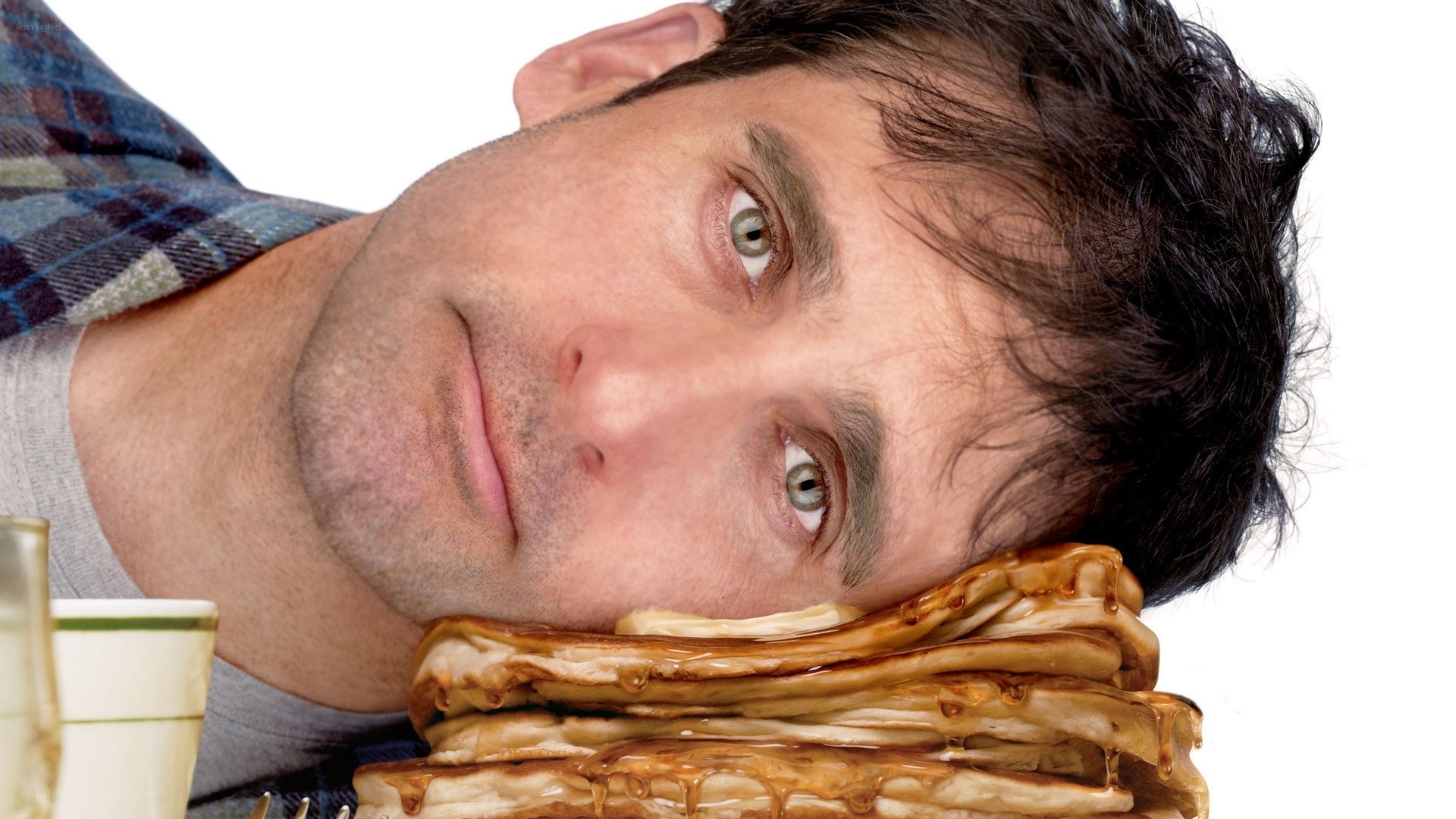 man with pancakes