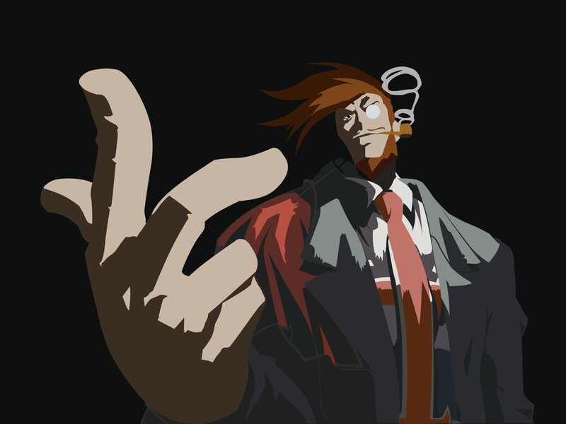 Man with Pipe and Hand Gesture