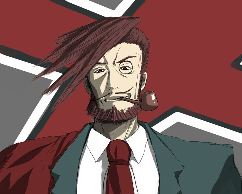man with pipe and monocle