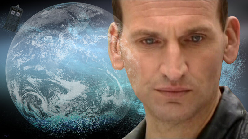 Man with Planet Background — Blue