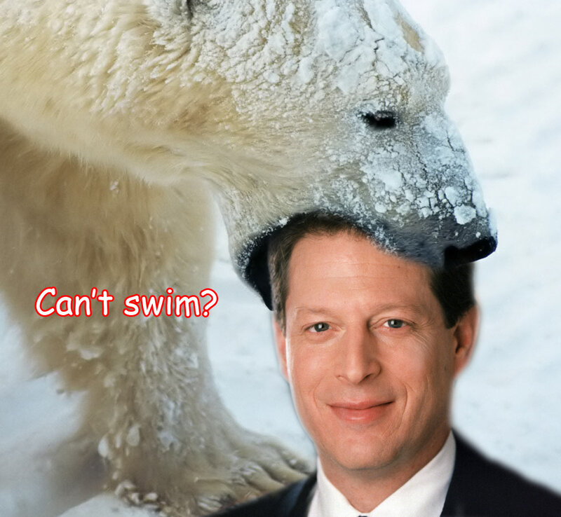 man with polar bear head