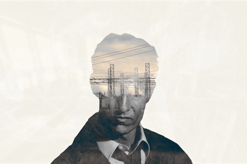Man with Power Lines