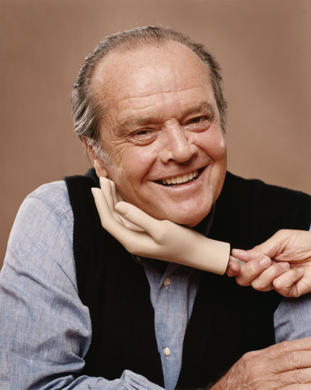 man with puppet hand