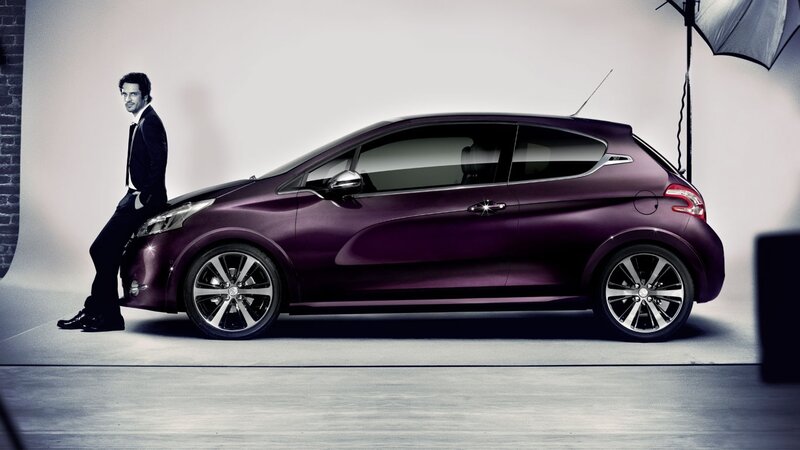 Man with purple car
