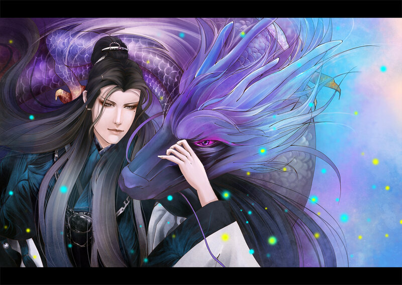 Man with Purple Dragon