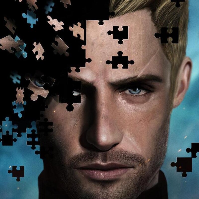 Man with Puzzle Pieces