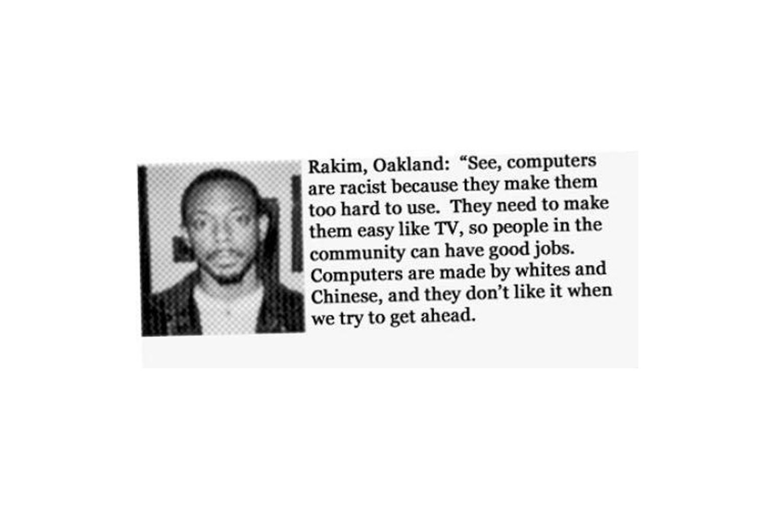 man with quote about computers