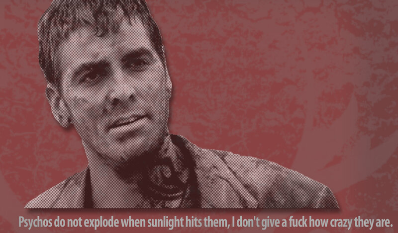man with quote on red background