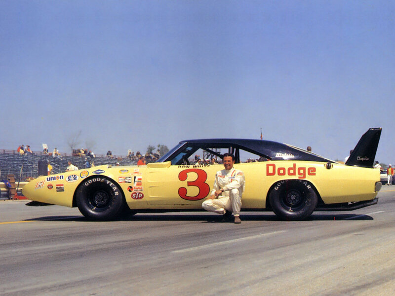 Man with Race Car — Yellow