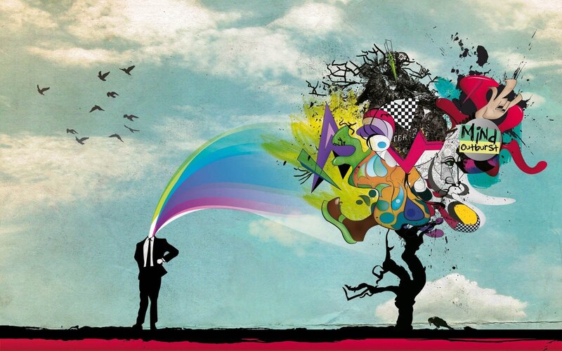 Man with Rainbow Beam — Blue