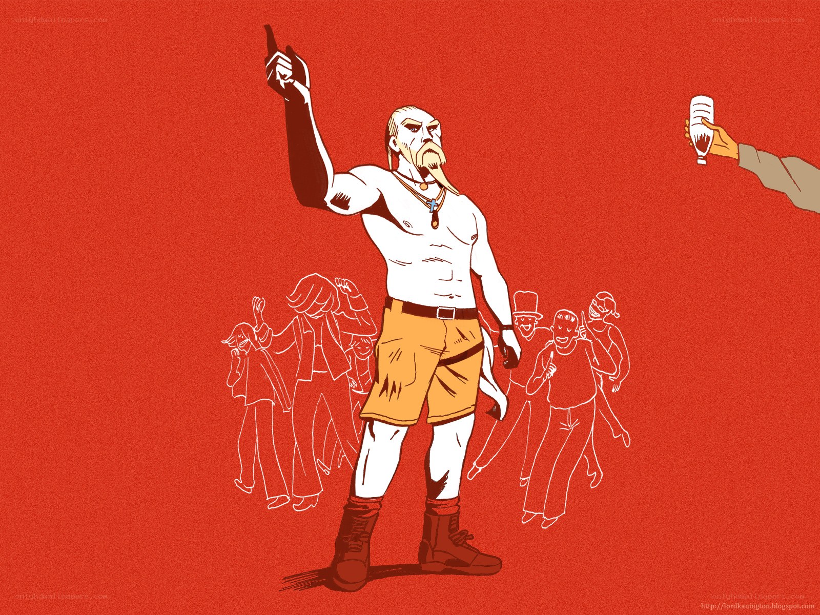Man with raised fist