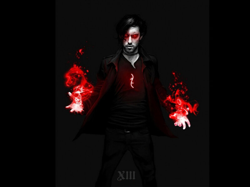 Man with Red Energy Hands