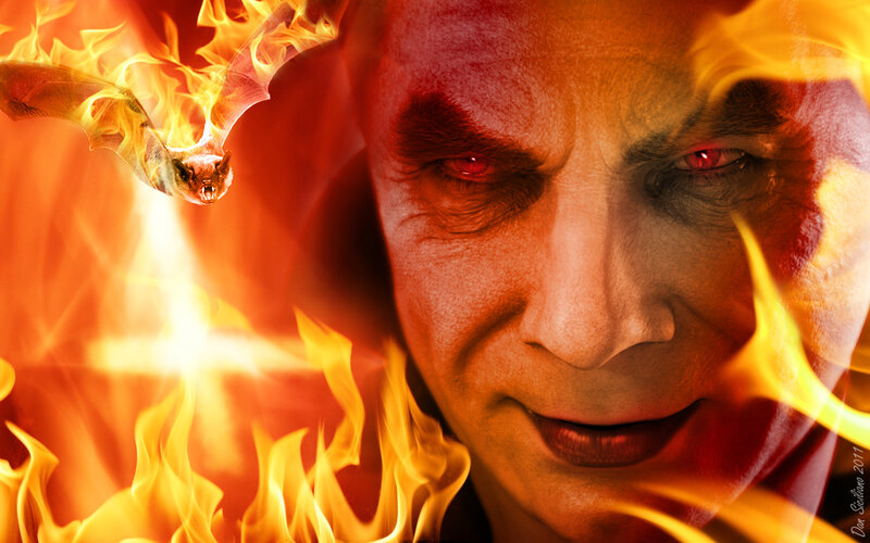 Man with Red Eyes — Dramatic, Digital Art