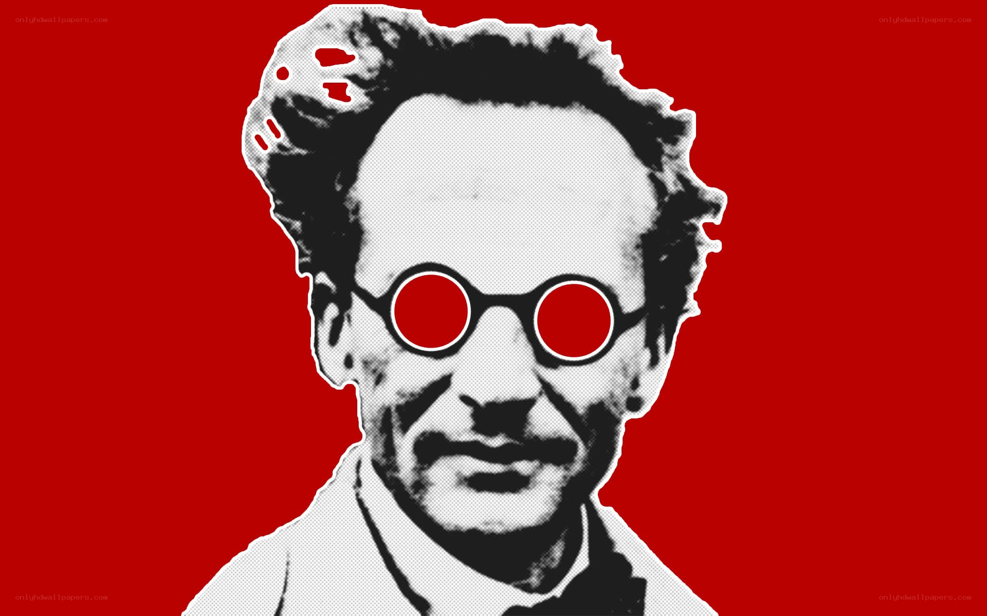 Man with red glasses portrait