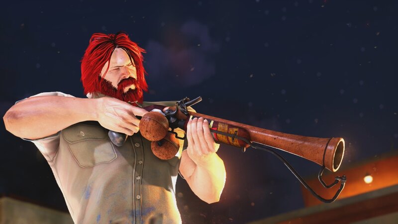 Man with Red Hair Holding Gun