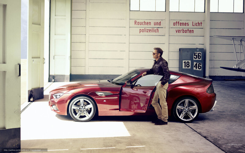 Man with Red Sports Car — Dramatic