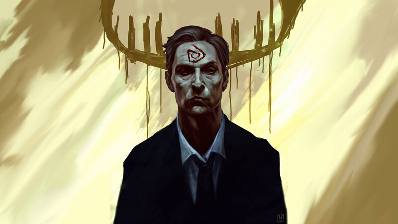 Man with Red Symbol
