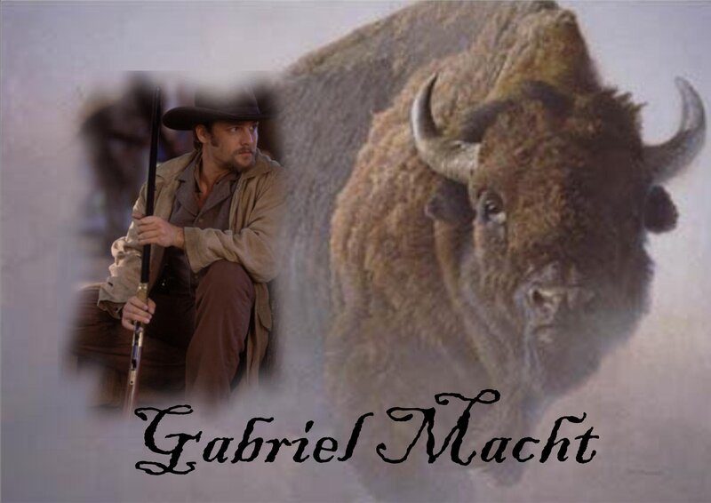Man with Rifle and Bison