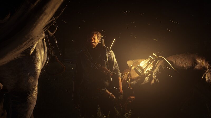 Man with Rifle at Night — Black
