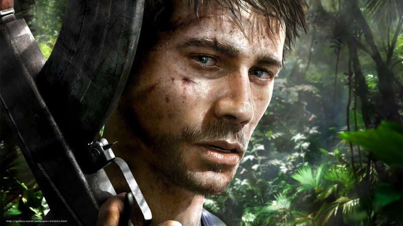 Man with Rifle in Jungle