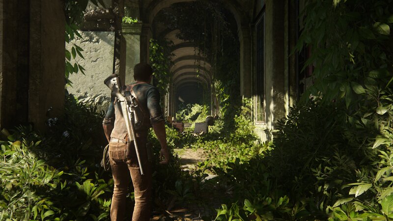 Man with Rifle in Ruins — Green, Exploratory