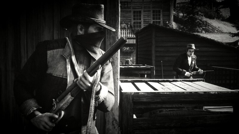 Man with Rifle in Town — Black