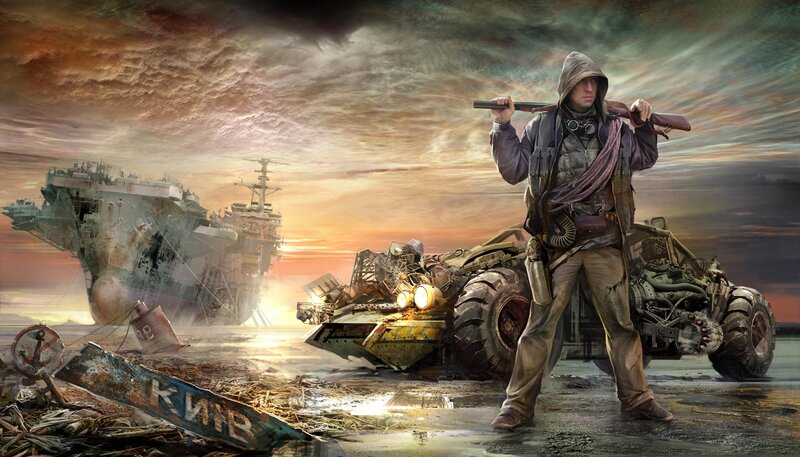 Man with Rifle in Wasteland